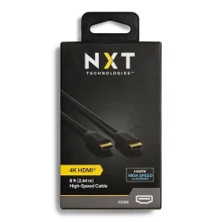 NXT Technologies ™ 8' HDMI 4K Audio/Video Monitor Cable, Male to Male, Black (NX29739)