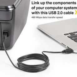 NXT Technologies ™ 7' USB A Male/B Male, Black (NX29929)