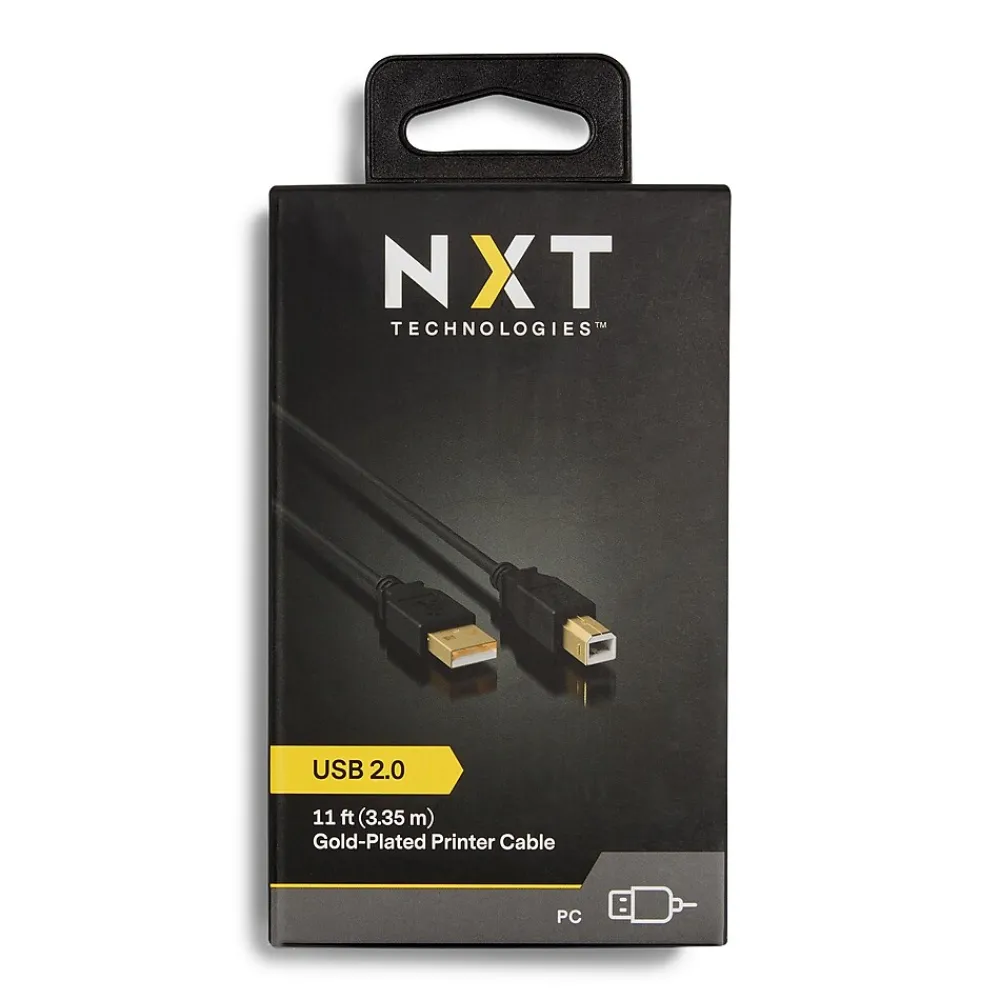 NXT Technologies ™ 11' USB B to USB A Printer Cable, Male to Male, Black (NX29930)