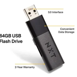 Discount NXT Technologies ™ 64GB USB 3.0 Type A Flash Drive, Black, 2/Pack (NX56885-US/CC)