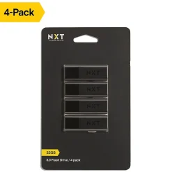 New NXT Technologies ™ 32GB USB 3.0 Type A Flash Drive, Black, 4/Pack (NX56888-US/CC)