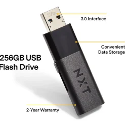 NXT Technologies 256GB USB 3.0 Type-A Flash Drive, Black (NX56882-US/CC)