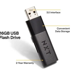 Clearance NXT Technologies ™ 16GB USB 3.0 Type A Flash Drive, Black (NX27995-US/CC)
