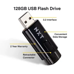 Online NXT Technologies 128GB USB 3.2 Type-A Flash Drive, Black (NX61119)