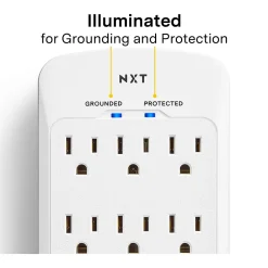 NXT Technologies ™ 6-Outlet Plus USB Surge Protector, 1200 Joules (NX54321)