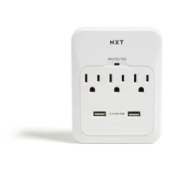 NXT Technologies ™ 3-Outlet Plus USB Surge Protector Wall Mount, 600 Joules (NX54320)