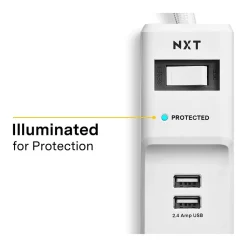 NXT Technologies ™ 6-Outlet Plus USB Surge Protector, 6' Cord, 900 Joules (NX54315)