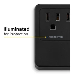 NXT Technologies ™ 3-Outlet Plus USB Surge Protector, 5' Cord, 900 Joules (NX61430)