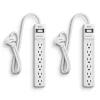 NXT Technologies ™ 6-Outlet Surge Protector, 2.5' Cord, 500 Joules, 2/Pack (NX54311)