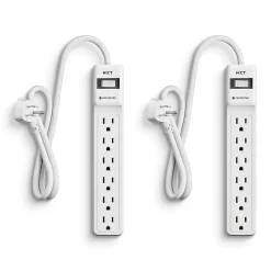 NXT Technologies ™ 6-Outlet Surge Protector, 2.5' Cord, 500 Joules, 2/Pack (NX54311)