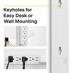 NXT Technologies ™ 6-Outlet Surge Protector, 2.5' Cord, 500 Joules, 2/Pack (NX54311)