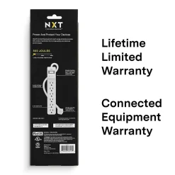 NXT Technologies ™ 6-Outlet Surge Protector, 2.5' Cord, 500 Joules, 2/Pack (NX54311)
