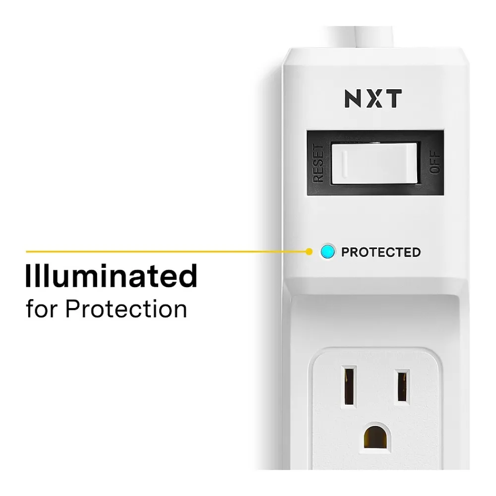 NXT Technologies 6-Outlet Surge Protector, 4' Cord, 600 Joules (NX54312)