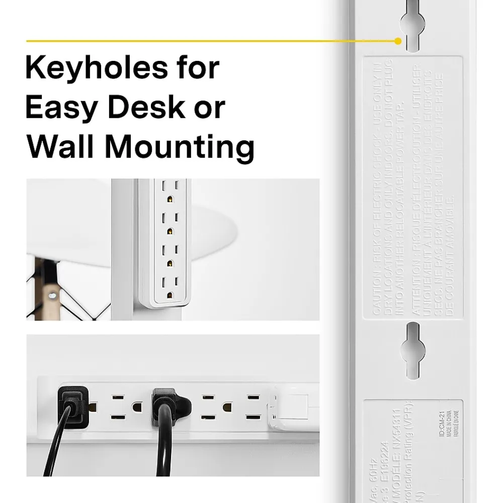 NXT Technologies 6-Outlet Surge Protector, 4' Cord, 600 Joules (NX54312)