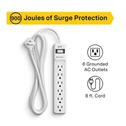 NXT Technologies ™ 6-Outlet Surge Protector, 8' Cord, 900 Joules (NX54314)