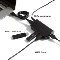 NXT Technologies ™ 4-Port USB 3.0 Hub, Black (NX29745)