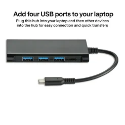 NXT Technologies 4-Port USB-C Hub, Black (NX60398)