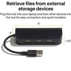 NXT Technologies ™ 4-Port USB 2.0 Hub, Black (NX56850)