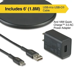 ™ Qi Wireless Charger with USB-C Cable, Black (NX60454)<NXT Technologies Online
