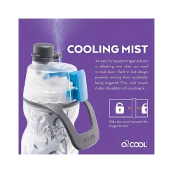 O2COOL Elite Mist ‘N Sip Water Bottle, Ombre Blue, 20 Oz. (HMLDP07 OMB)