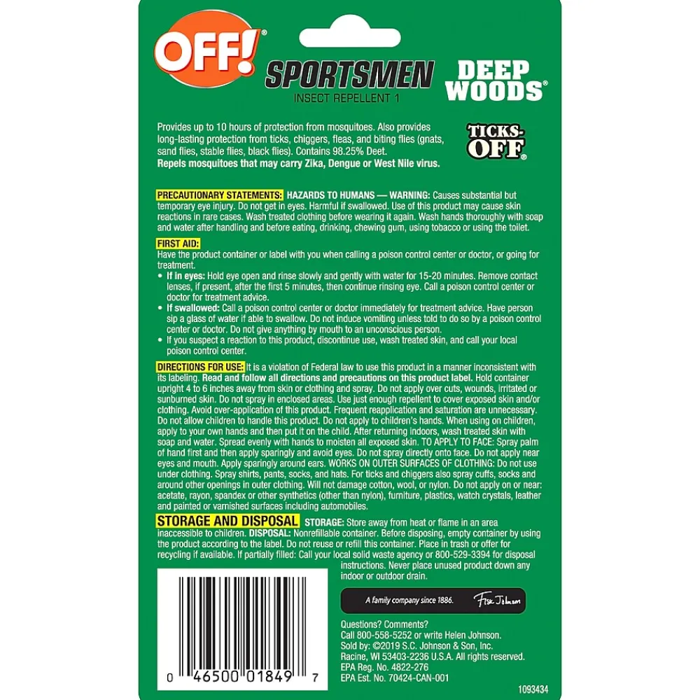 OFF! Deep Woods Sportsmen I Spray for Mosquitos, Odorless, 1 oz. (317188)
