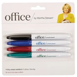 Markers|Martha Stewart Office by ™ Dry Erase Markers, 4 Pack, Assorted Colors (28549)