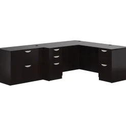 L-Desks*Offices to go L-Shape Superior Laminate Layout #14 Desking w/Lateral File; Espresso, 29.5"x102"x72"