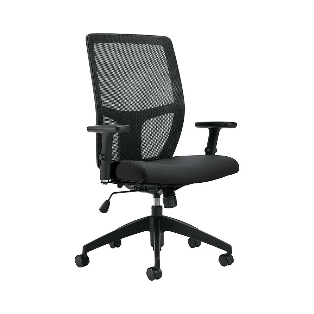 Office Chairs*Offices to go Mesh Back Luxhide Task Chair, Black (OTG3191BL20)
