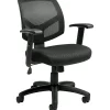 Office Chairs*Offices to go Mesh Back Managers Chair, Black, Adjustable Arms (OTG11514B)