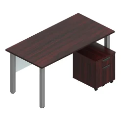 Office Desks*Offices to go Superior 60" Workstation Desk Bundle, American (TDOTG19-AML) Mahogany