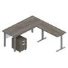 L-Desks*Offices to go Superior Laminate 71" L-Shaped Desk with Mobile Pedestal, Artisan Gray (TDOTG21-AGL)