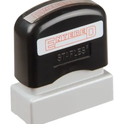 Stamps & Stamp Pads|Offistamp ® Pre-Inked Stamp, "Entered", Red Ink