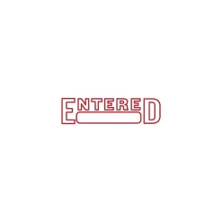 Stamps & Stamp Pads|Offistamp ® Pre-Inked Stamp, "Entered", Red Ink