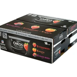 OIKOS Triple Zero Variety Yogurt, 5.3 oz., 18/Pack (01955)