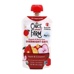 Once Upon a Farm Apple Cinnamon Overnight Oats, 4 oz., 8/Box