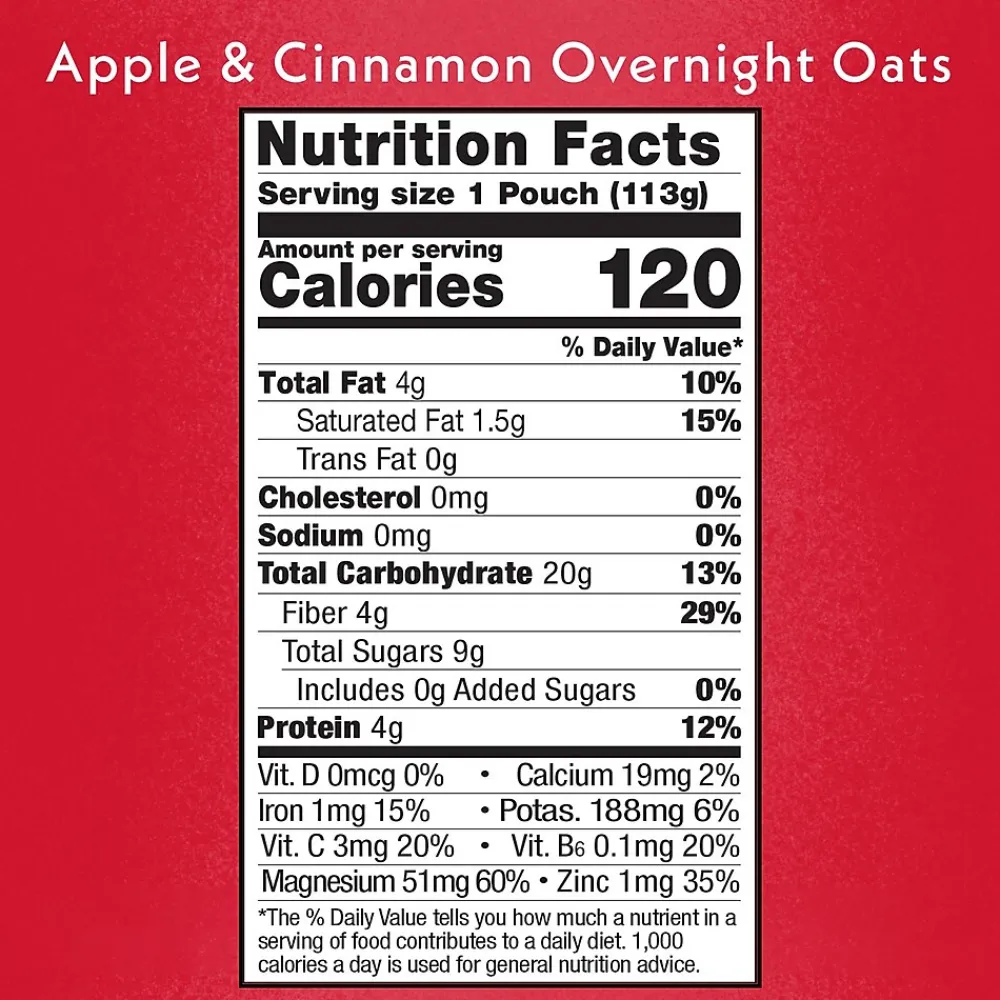 Once Upon a Farm Apple Cinnamon Overnight Oats, 4 oz., 8/Box