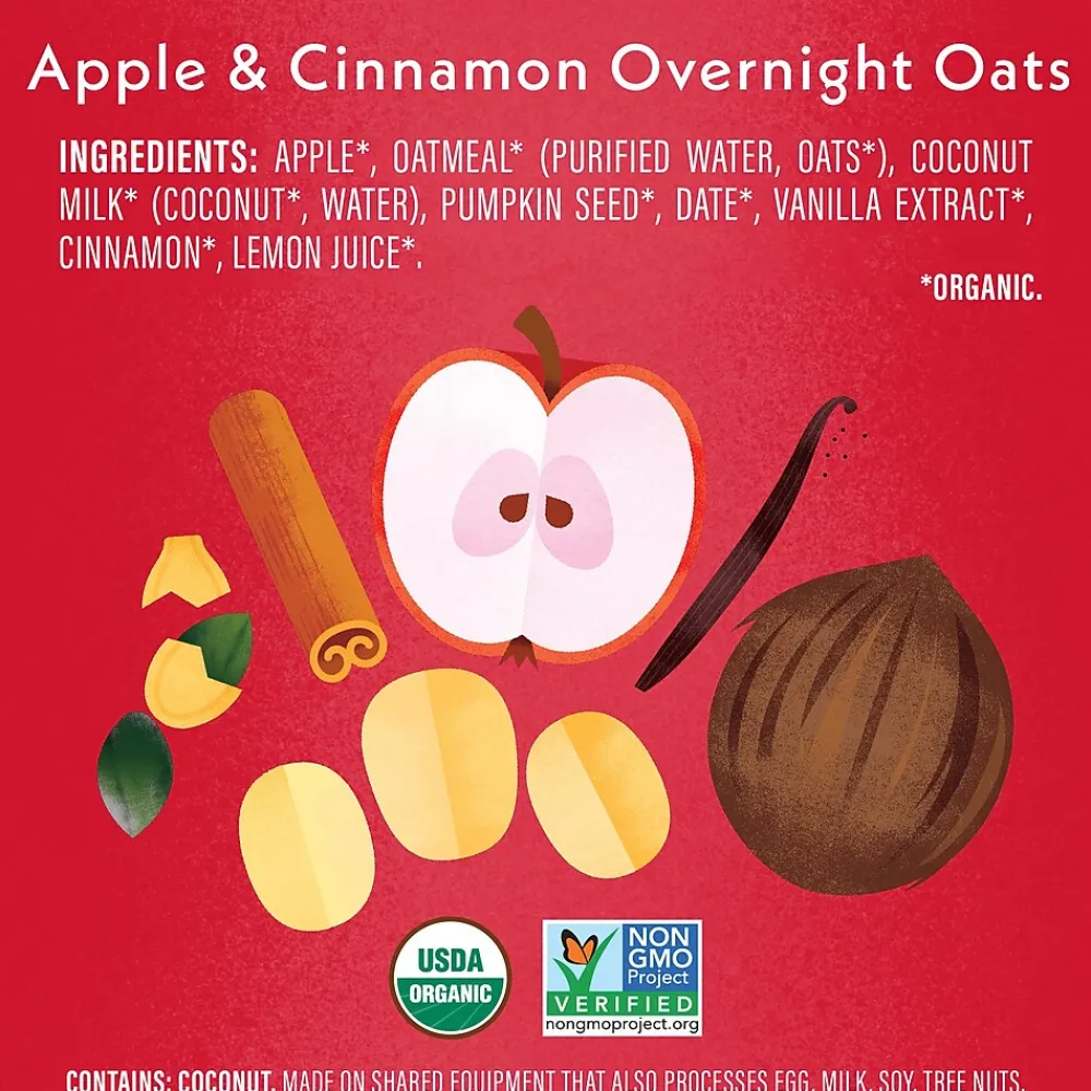 Once Upon a Farm Apple Cinnamon Overnight Oats, 4 oz., 8/Box