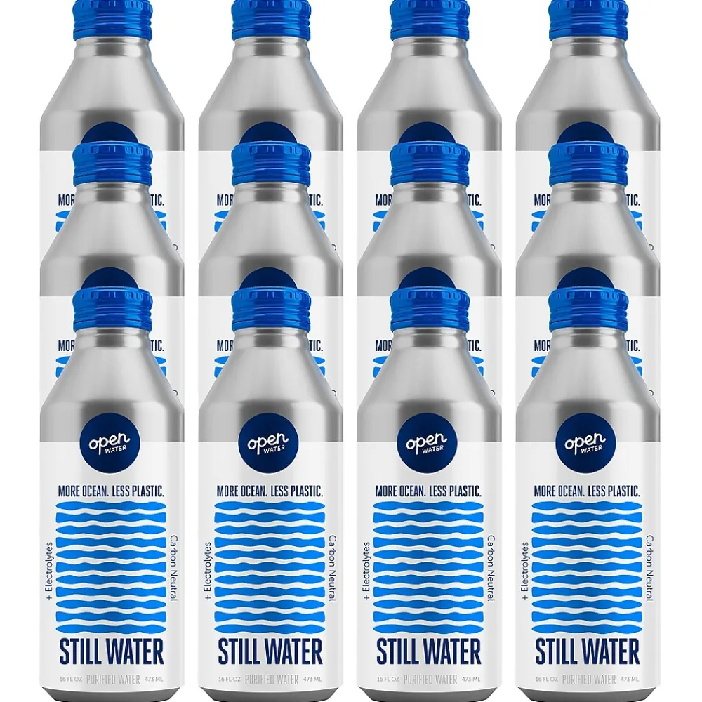 Open Water Still Canned Water with Electrolytes, 16 oz, 12/Pack (343-00001)