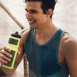 Mezzo Wireless Bluetooth Bone-Conduction Neckband Headphones with Microphone, Black (OS2000BK)<OPN Sound Best