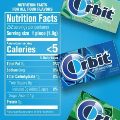 Orbit Variety Box Sugar Free Gum, Assorted Flavors, 12.8 oz., 252 Pieces/Pack, 18/Pack (220-00568)