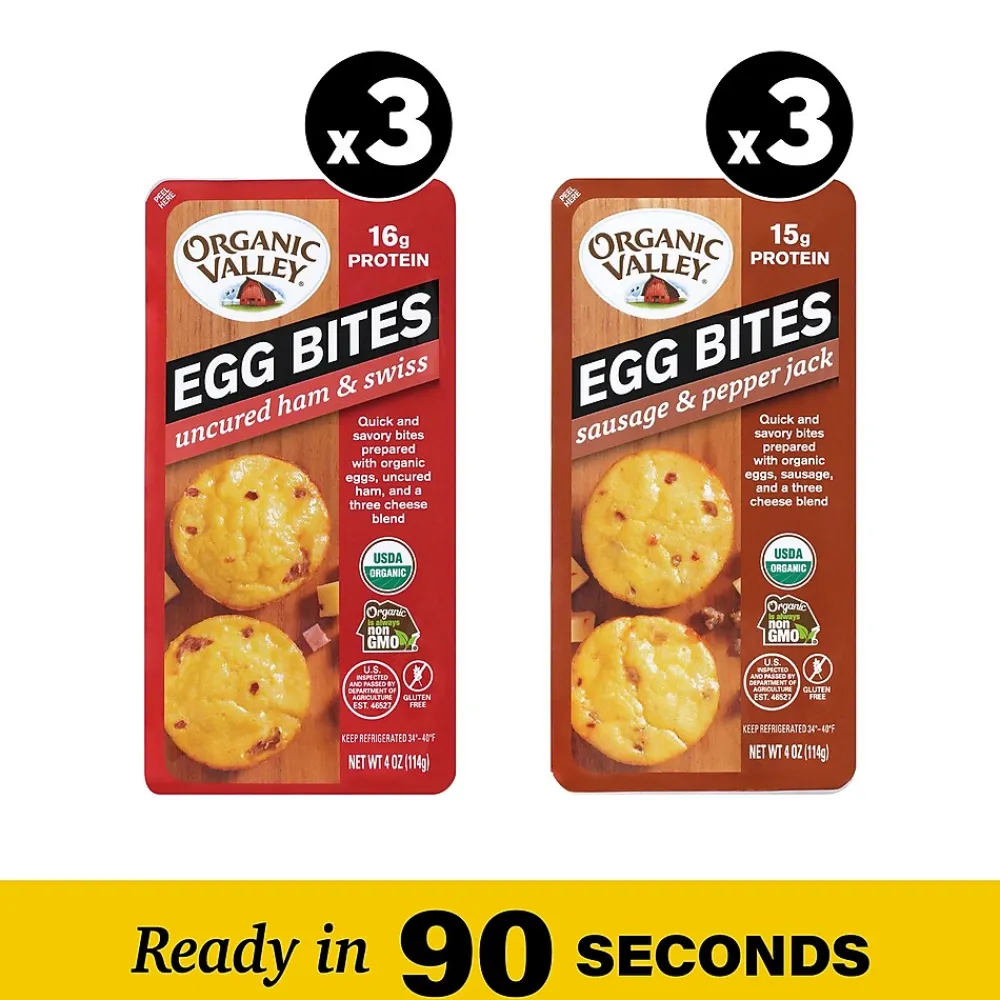 Organic Valley Egg Bites Variety Pack, 4oz, 6/Carton (600-03001)