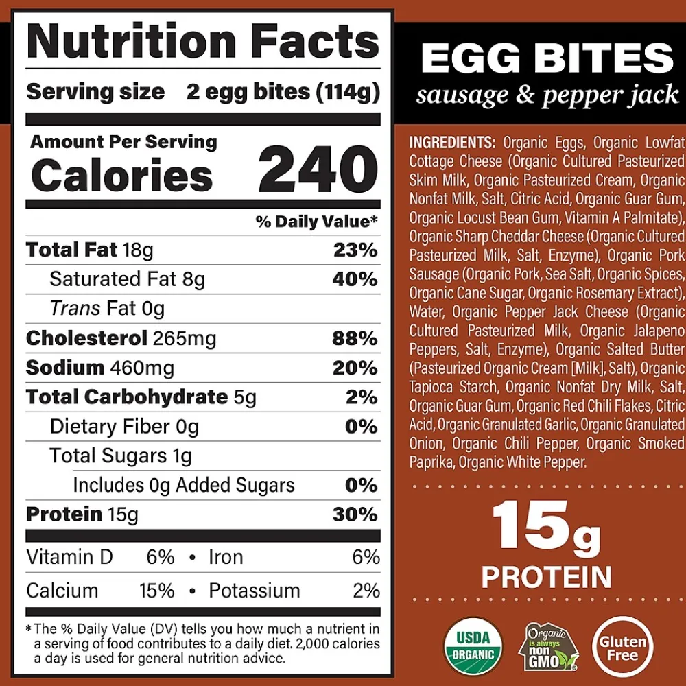 Organic Valley Egg Bites Variety Pack, 4oz, 6/Carton (600-03001)