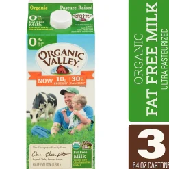 Organic Valley Skim Milk, 64 oz., 3/Pack (307-00350)