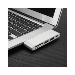 OTM Essentials Basics 3-Port USB-C Hub, White (OB-AIAN)