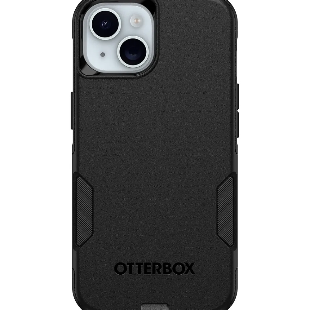 OtterBox Commuter Rugged Case for iPhone 13/14/15, Shock Absorbing, Black (77-92605)