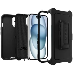 OtterBox Defender Series Case for iPhone 15/14/13, Black (77-92554)