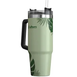 Stainless Steel Double-Walled Vacuum Insulated Tumbler with Straw, 30 oz., Tropical Green (OUTD9218)<Outdoors Professional New