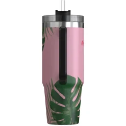 Stainless Steel Double-Walled Vacuum Insulated Tumbler with Straw, 30 oz., Tropical Pink (OUTD9225)<Outdoors Professional New