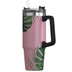 Stainless Steel Double-Walled Vacuum Insulated Tumbler with Straw, 30 oz., Tropical Pink (OUTD9225)<Outdoors Professional New