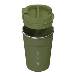 Stainless Steel Double-Walled Vacuum-Insulated Coffee Cup, 12.8 oz., Olive Green (OUTD9423)<Outdoors Professional Hot